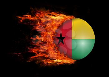 Concept of speed - Flag with a trail of fire - Guinea Bissau