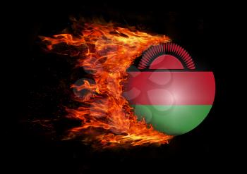 Concept of speed - Flag with a trail of fire - Malawi