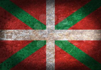 Old rusty metal sign with a flag - Basque Country