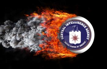 Concept of speed - Flag with a trail of fire - CIA