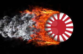 Concept of speed - Flag with a trail of fire - Japan