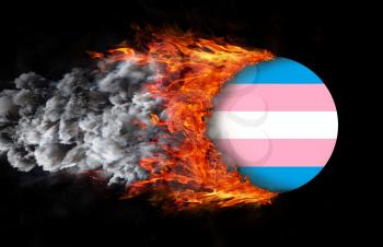 Concept of speed - Flag with a trail of fire - Trans Pride