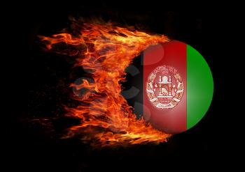 Concept of speed - Flag with a trail of fire - Afghanistan