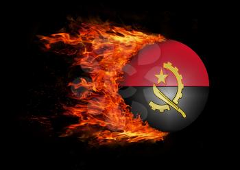 Concept of speed - Flag with a trail of fire - Angola