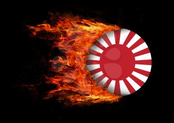 Concept of speed - Flag with a trail of fire - Japan
