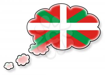 Flag in the cloud, isolated on white background, flag of Basque Country