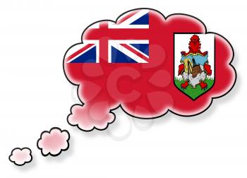 Flag in the cloud, isolated on white background, flag of Bermuda