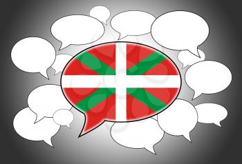 Speech bubbles concept - spoken language is that of Basque Country