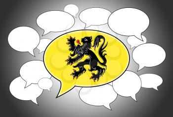 Speech bubbles concept - spoken language is that of Flanders