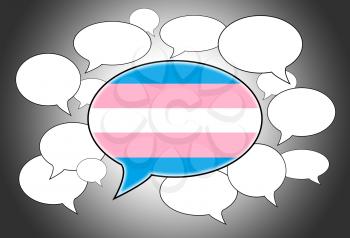 Speech bubbles concept - spoken language is that of Trans Pride