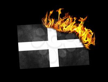 Flag burning - concept of war or crisis - Cornwall
