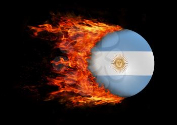 Concept of speed - Flag with a trail of fire - Argentina