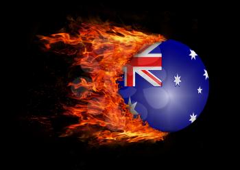 Concept of speed - Flag with a trail of fire - Australia