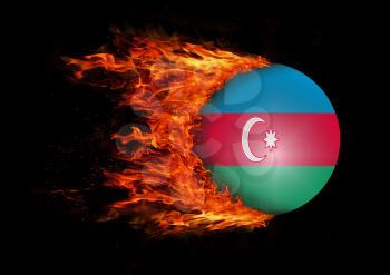 Concept of speed - Flag with a trail of fire - Azerbaijan