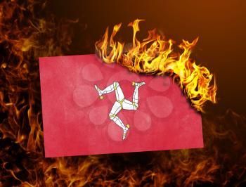 Flag burning - concept of war or crisis - Isle of Man