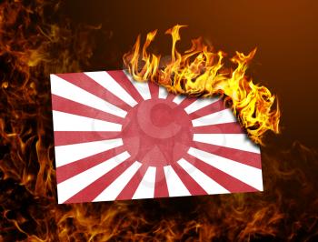 Flag burning - concept of war or crisis - Japan
