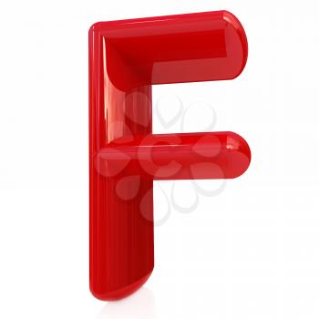 Alphabet on white background. Letter F on a white background