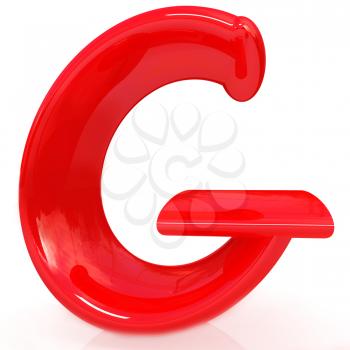 Alphabet on white background. Letter G on a white background