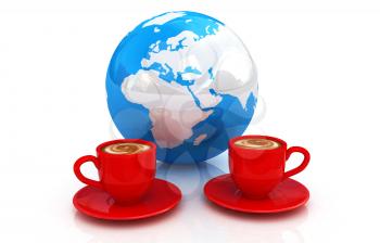 Coffee Global World concept on a white background