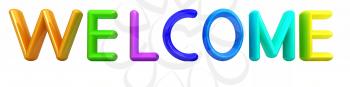 3d colorful text welcome on a white background