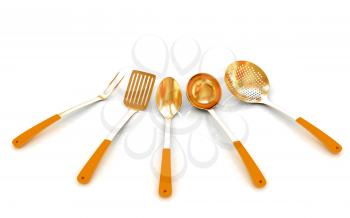 cutlery on white background 