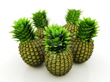 pineapples on a white background