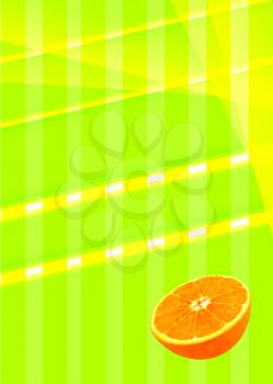 abstract background of colored stripes and an orange bottom