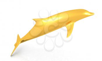 golden dolphin on a white background
