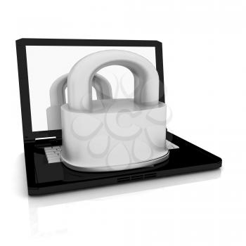 Computer security concept on a white background