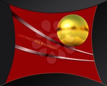 red background with golden sphere