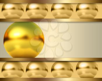 Abstract template with golden ball