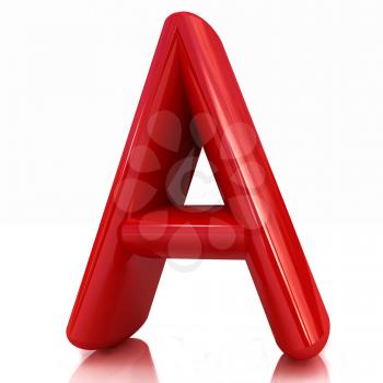 Alphabet on white background. Letter A on a white background