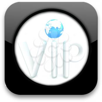 Glossy icon with text VIP 