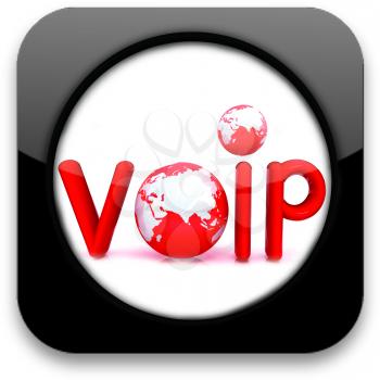 Glossy icon with text VoIP