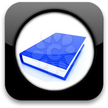 Glossy icon with book 