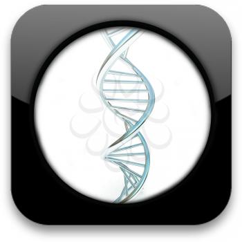 Glossy icon with DNA