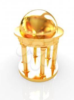 Gold rotunda on a white background 