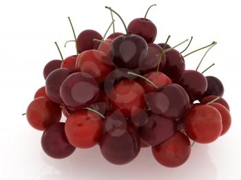 Sweet cherry on a white background
