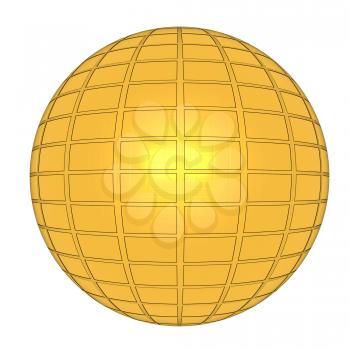Gold Ball 3d render on a white background