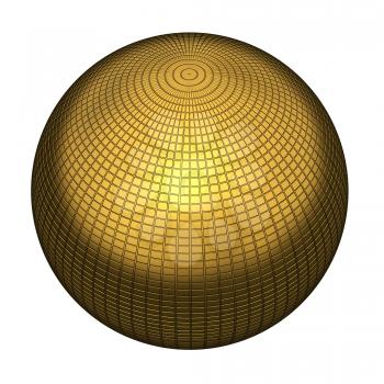 Gold Ball 3d render on a white background