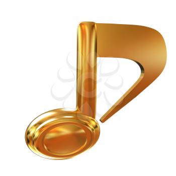 Golden note icon on a white background