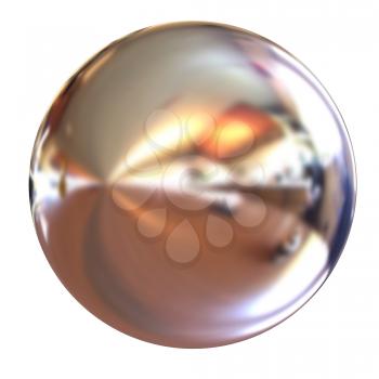 Chrome Ball 3d render on a white background