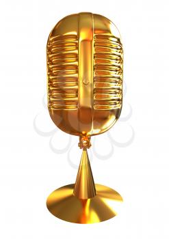 Golden Microphone icon on a white background