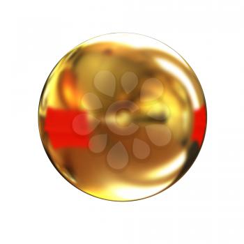 Golden Shiny button isolated on white background