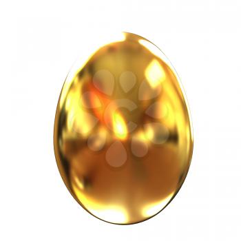 Big golden easter egg on a white background