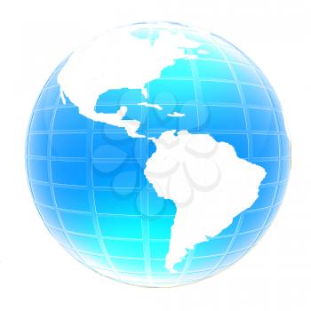 3d globe icon with highlights on a white background