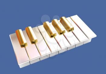 Piano on a blue background