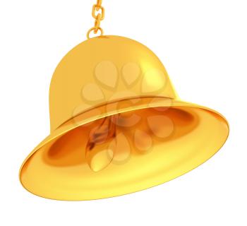 Gold bell on a white background