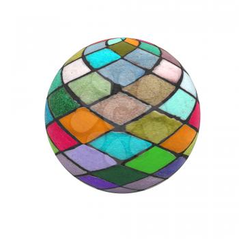 Mosaic ball on white background
