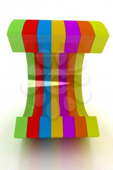 3d colorful abstract shape on a white background